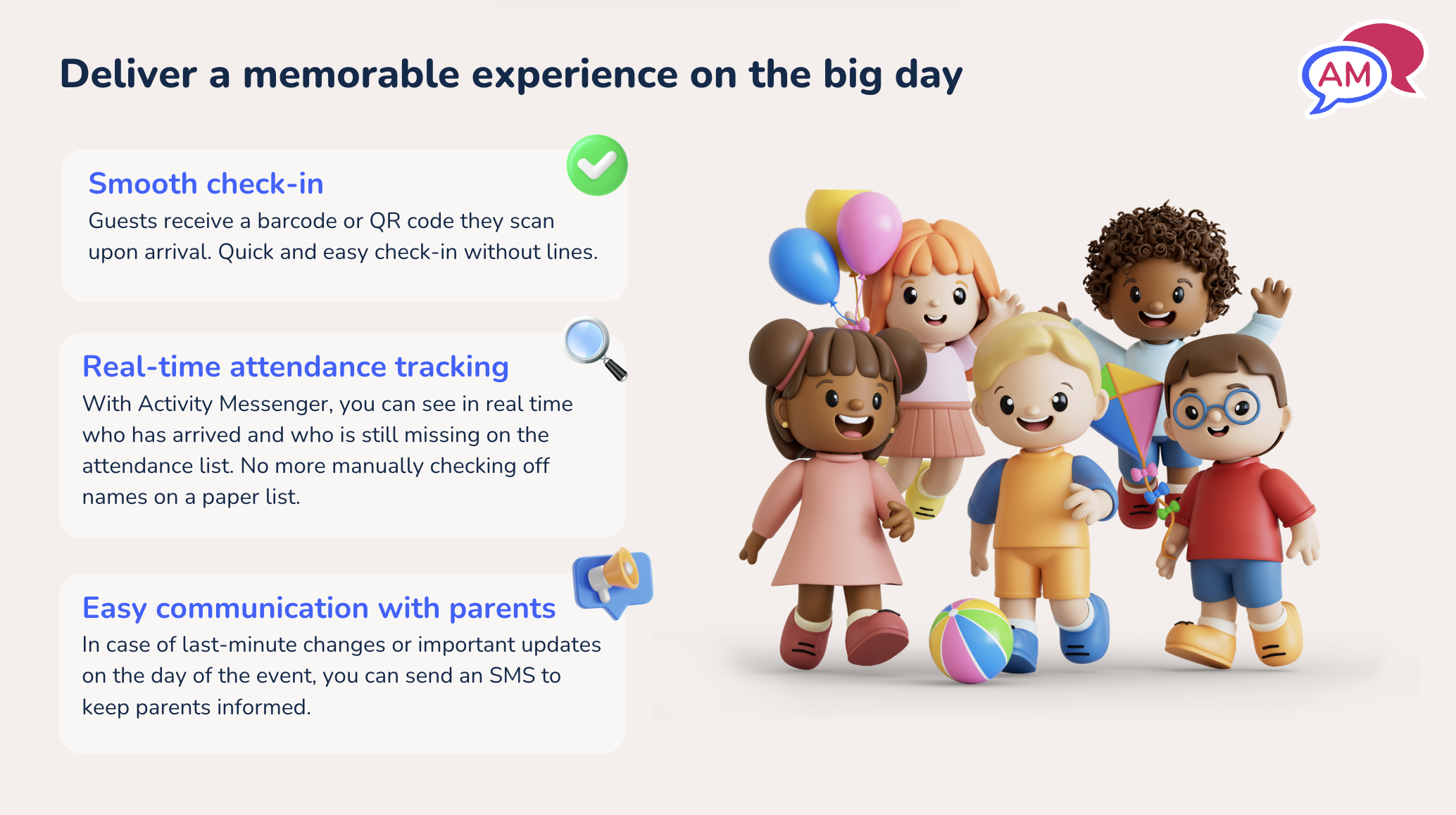 Graphic from the webinar depicting smooth check-ins for party guests